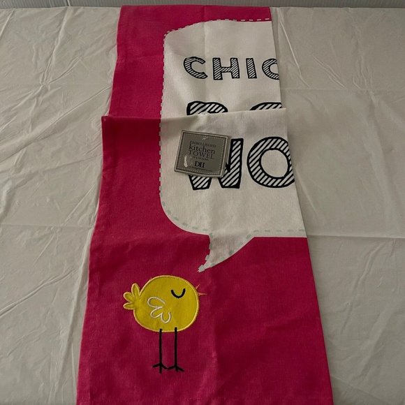 Easter Dish Towel Chick Spring Holiday Design Imports Chika Bow Wow 18 x 28 New - Picture 3 of 13